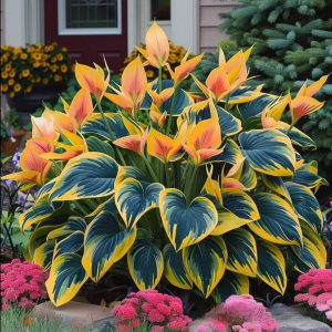 Хоста Флейм Данс купить по цене от 650р. в интернет-магазине «Посадика» с доставкой почтой в в Сосновкае и по всей России – [изображение №1].